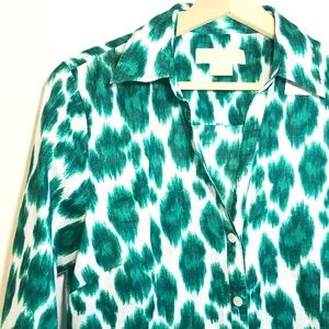 🍁 Michael Kors Button Up Animal Print Blouse